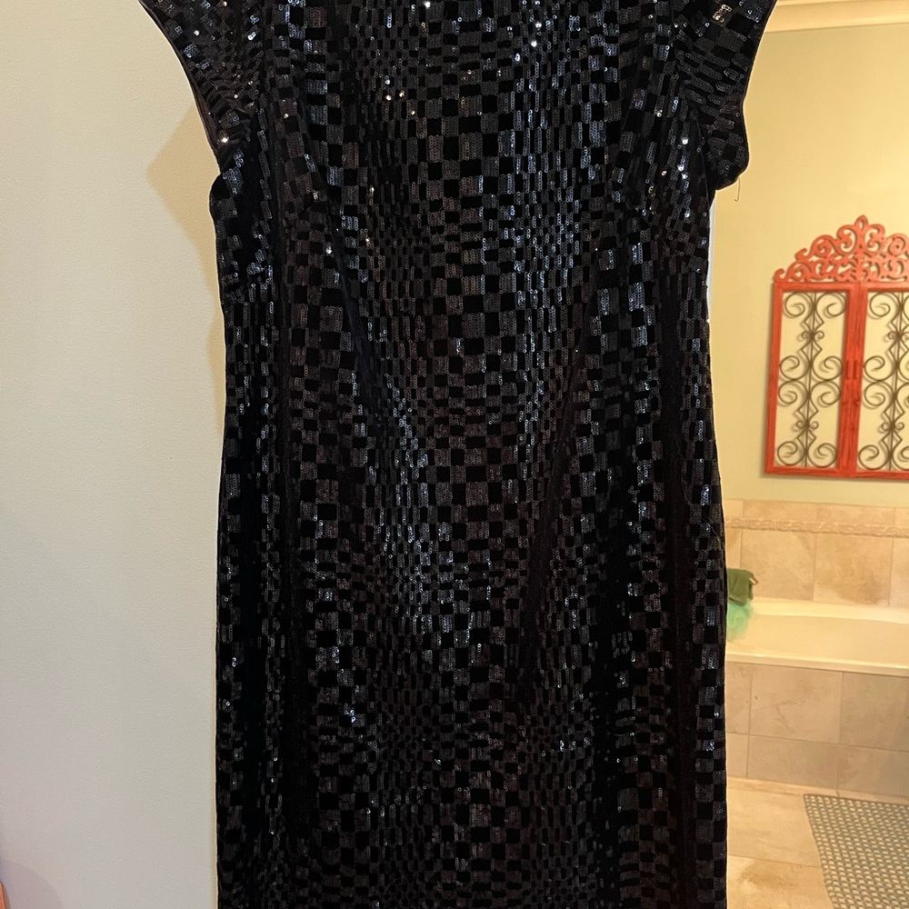 Black, cap sleeve dress